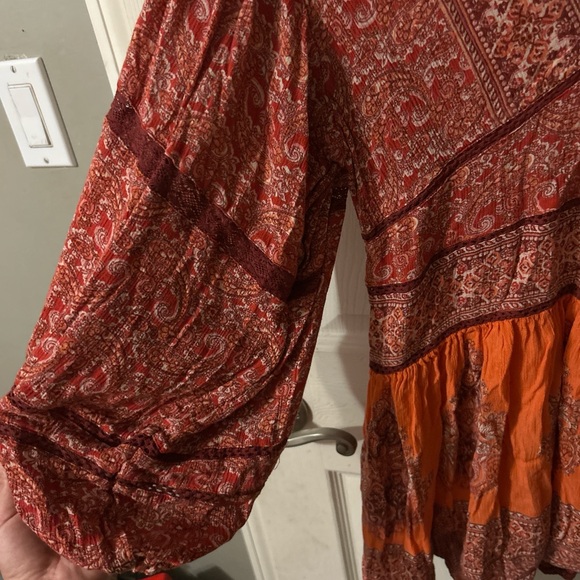 Free People Luna Scarf Print Tunic in Red - Picture 5 of 5